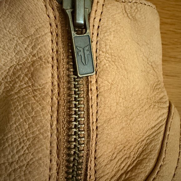 Frye Essa Ankle Heeled Bootie Sand Nubuck Leather Size 7 - Picture 5 of 10